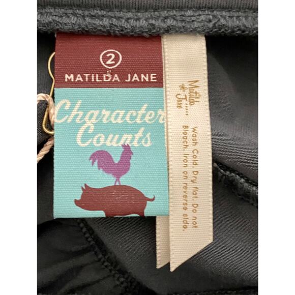 NWT Matilda Jane Heart Soul Pride Blue Gray Floral Nina Knit Tiered Ruffle Skirt - Picture 4 of 7